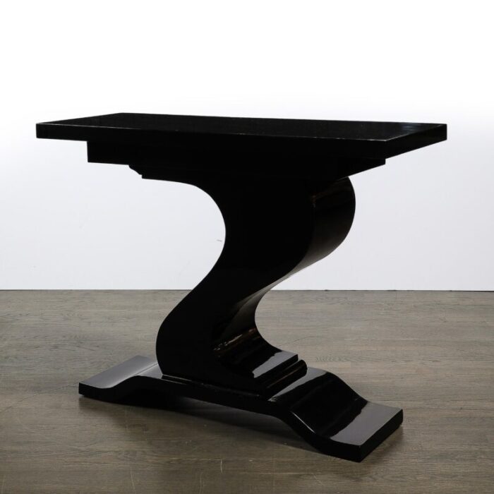 mid century modernist asymmetrical sculptural console table w tiered base 6606