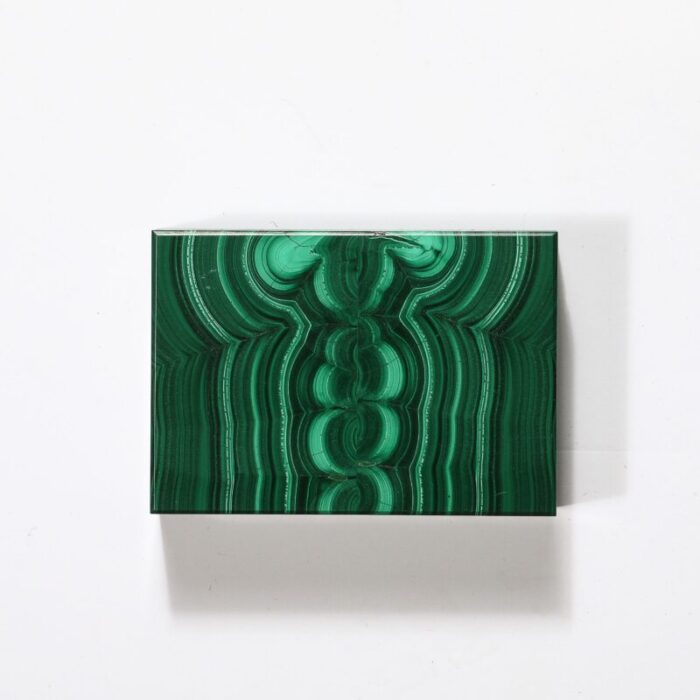 mid century modernist book matched malachite box 0512