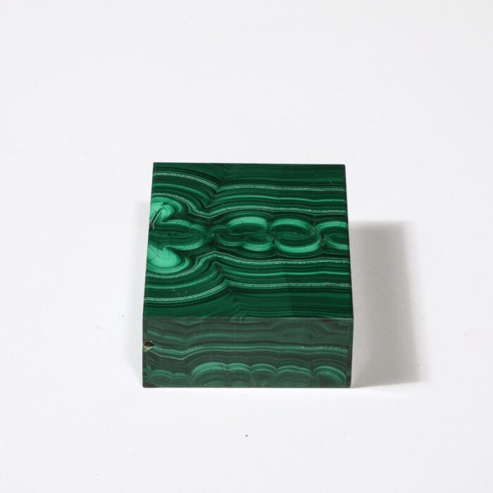 mid century modernist book matched malachite box 1523