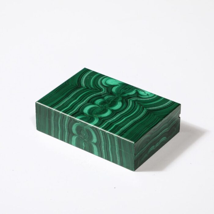 mid century modernist book matched malachite box 2064