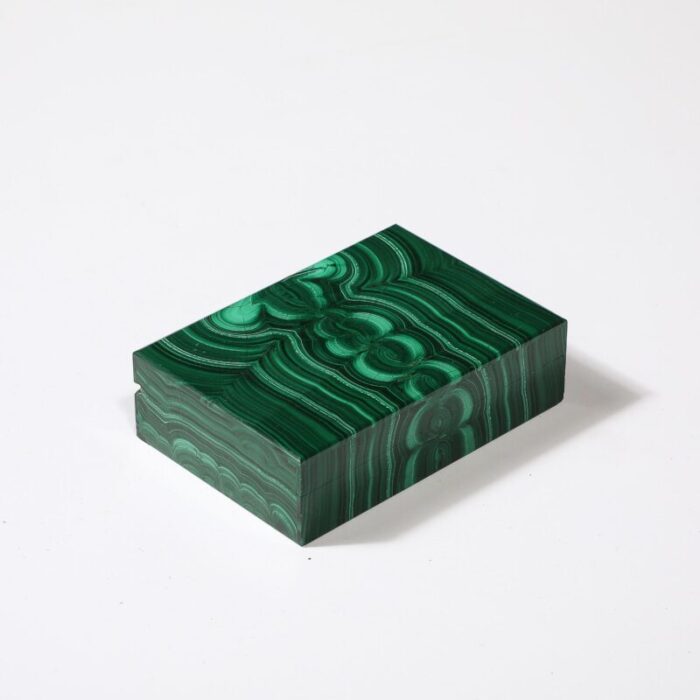 mid century modernist book matched malachite box 4166