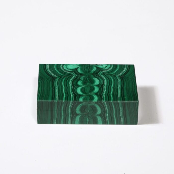 mid century modernist book matched malachite box 7429