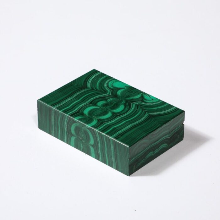 mid century modernist book matched malachite box 8160