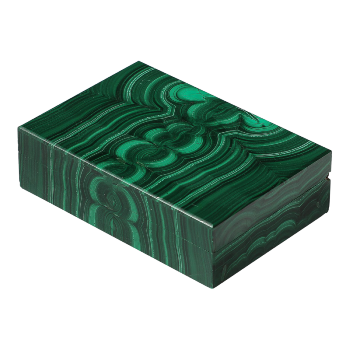 mid century modernist book matched malachite box 8268