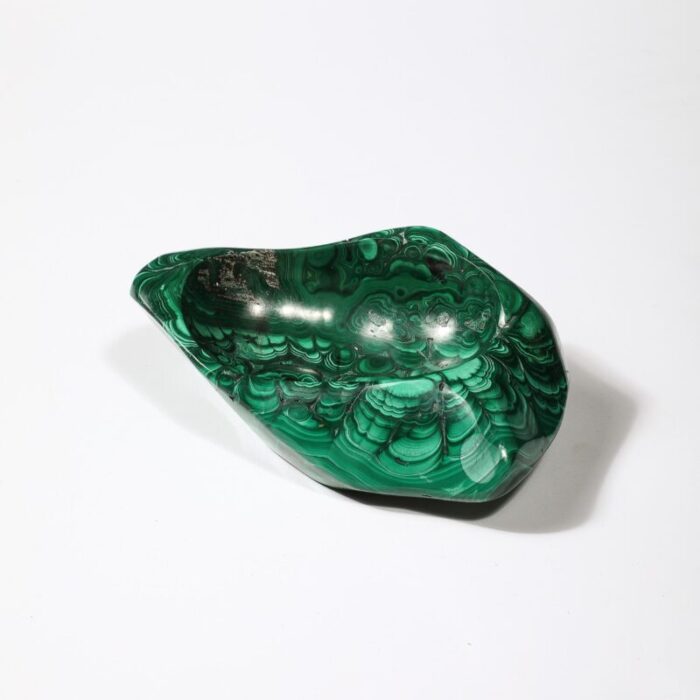 mid century modernist elongated malachite bowlashtray 2310