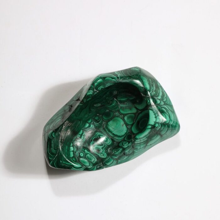 mid century modernist elongated malachite bowlashtray 3889