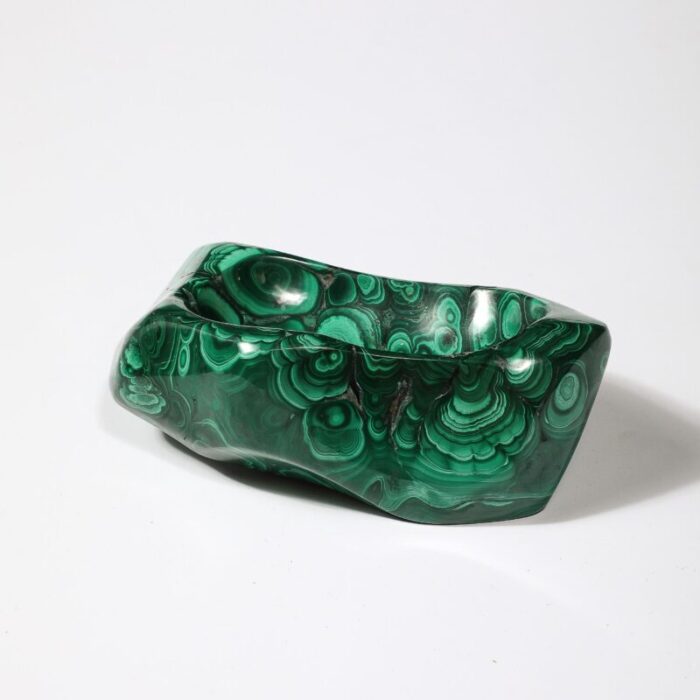 mid century modernist elongated malachite bowlashtray 4159