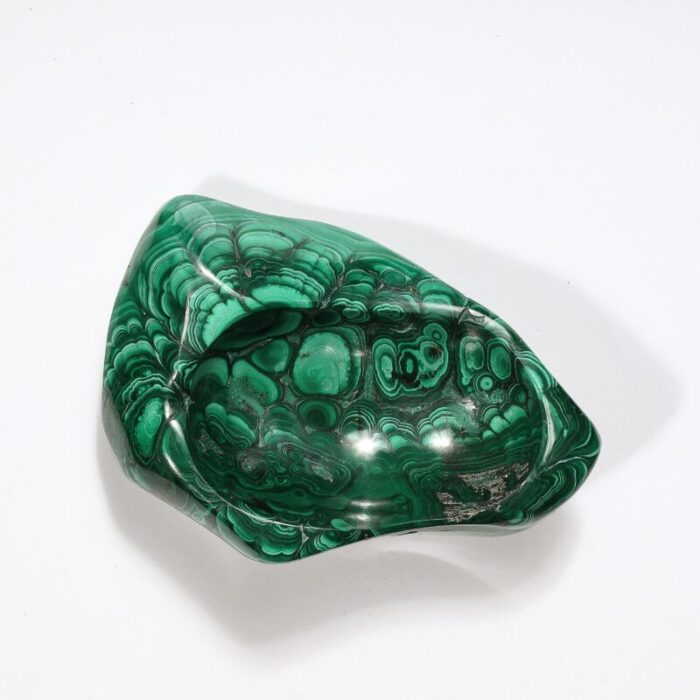 mid century modernist elongated malachite bowlashtray 6373