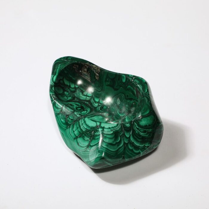 mid century modernist elongated malachite bowlashtray 7445