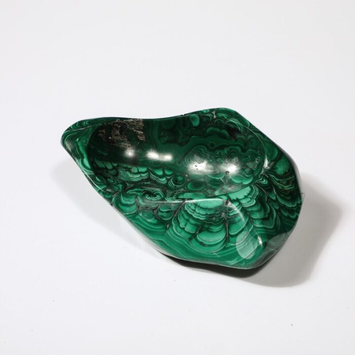 mid century modernist elongated malachite bowlashtray 8982