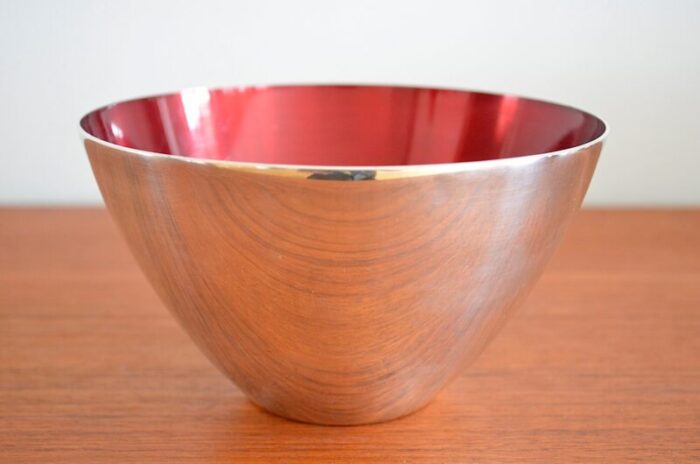 mid century scandinavian silver plated bowl from dsg denmark 1950s 4