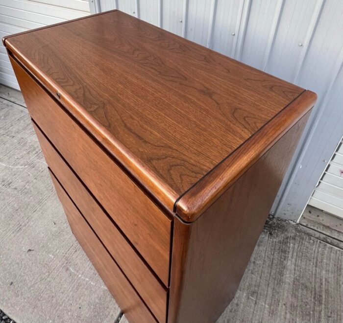 mid century style walnut lateral filing cabinet 2072