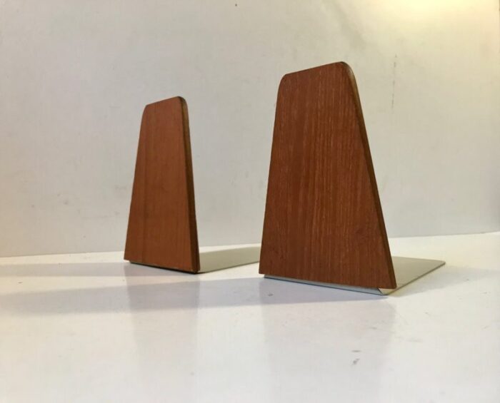 mid century teak bookends from fm mobler 1960s set of 4 3