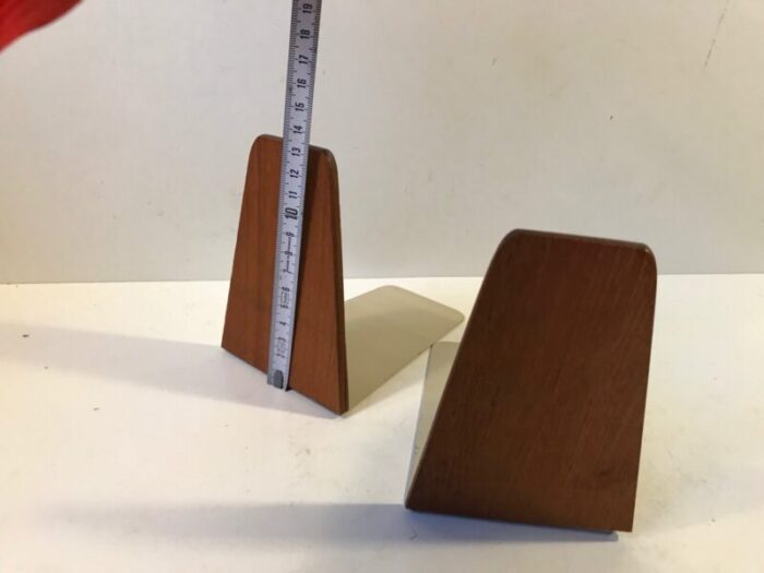 mid century teak bookends from fm mobler 1960s set of 4 4