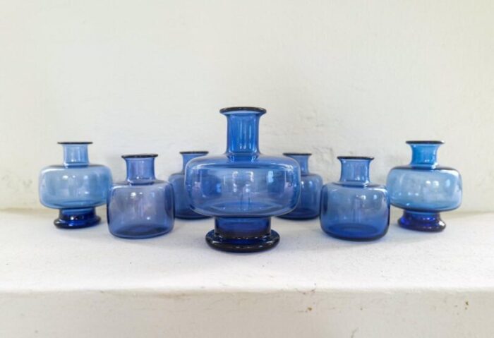 mid century vases by per lutken for holmegaard denmark set of 7 7