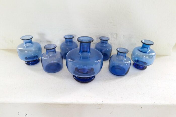 mid century vases by per lutken for holmegaard denmark set of 7 8