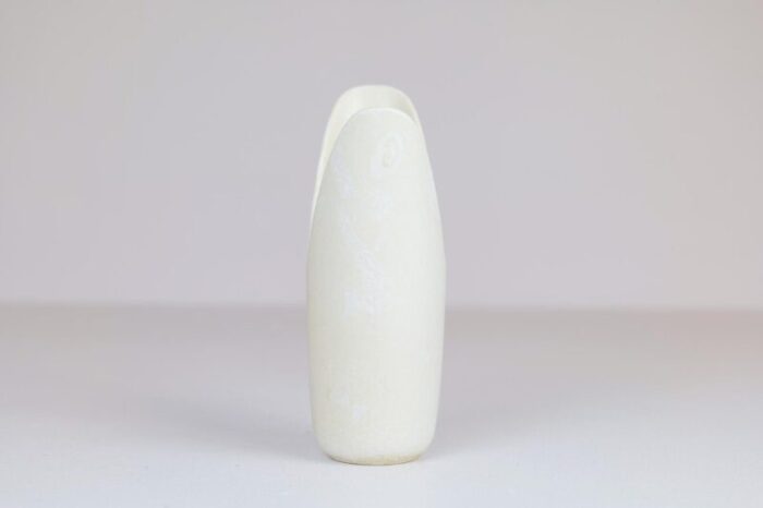 mid century white pike mouth vase by gunnar nylund for roerstrand sweden 6