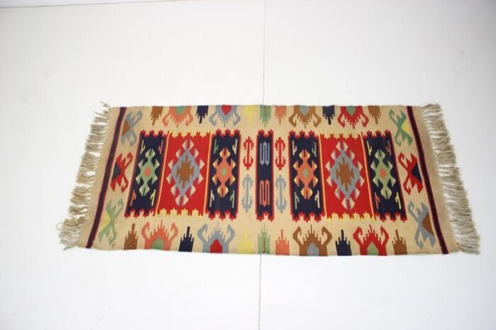 mid century wool reversible kelim rug 1960s 2