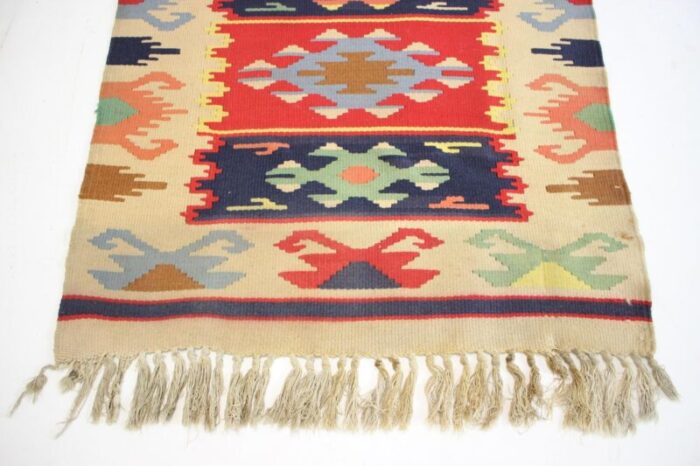 mid century wool reversible kelim rug 1960s 4