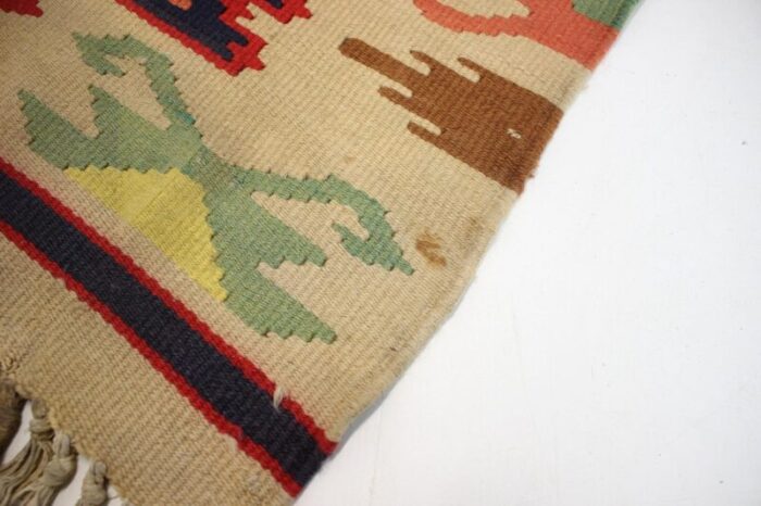 mid century wool reversible kelim rug 1960s 5