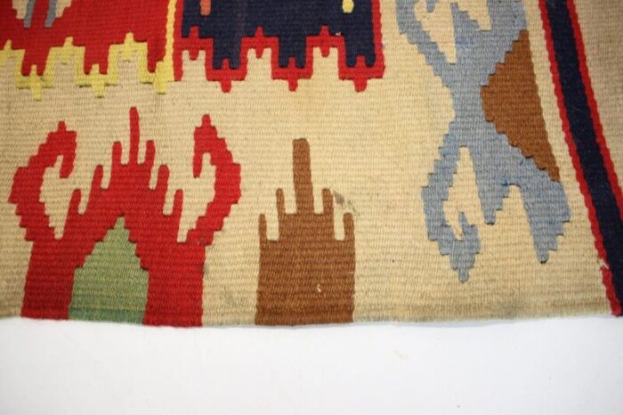 mid century wool reversible kelim rug 1960s 6