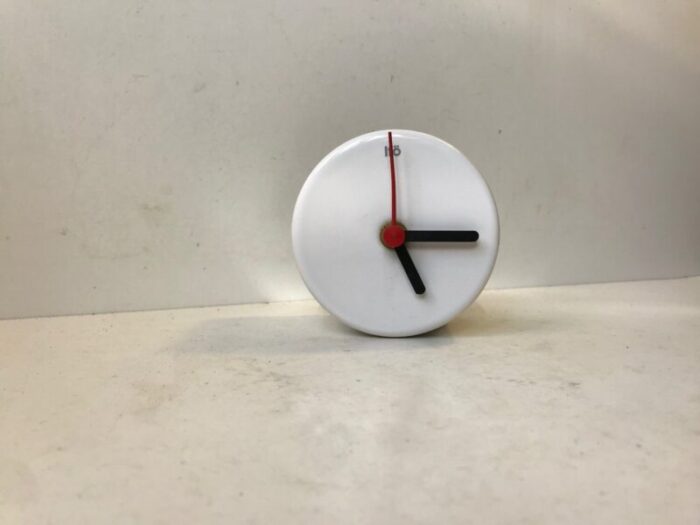 minimalist white porcelain wall clock from ifoe 1990s 1