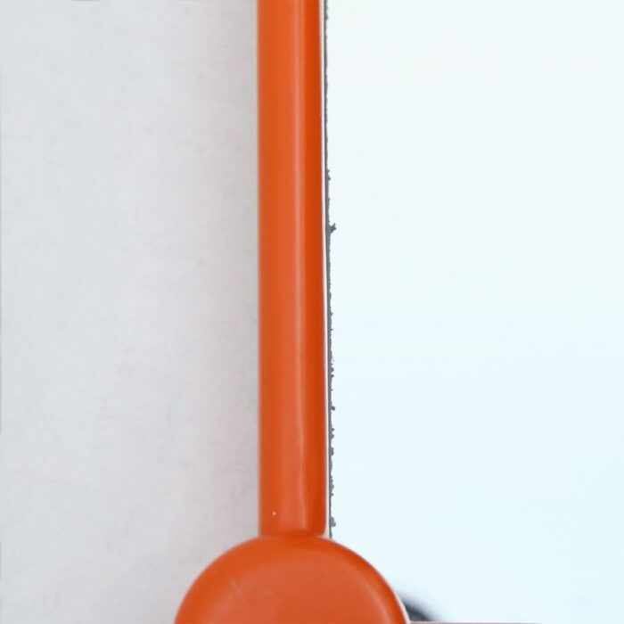 mirror with orange painted wooden frame 1960s 11