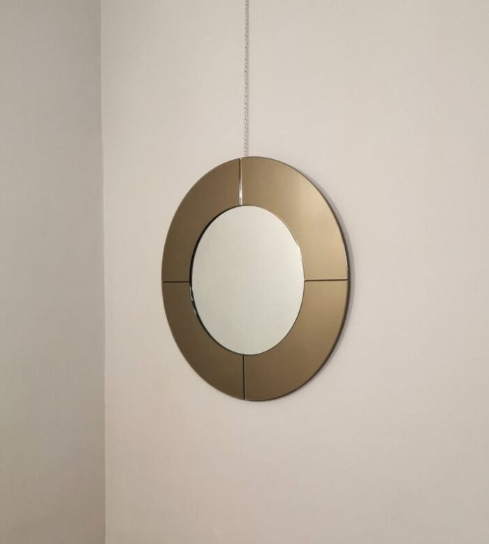 mirrored glass wall mirror italy 1970s 2