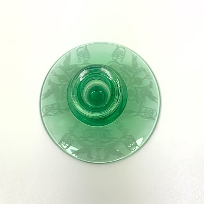 mixed green glass candle holder curation group of 5 2836