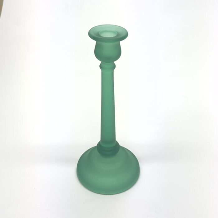 mixed green glass candle holder curation group of 5 9457