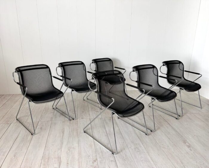 mod penelope chairs by charles pollock for castelli 1982 set of 6 0010