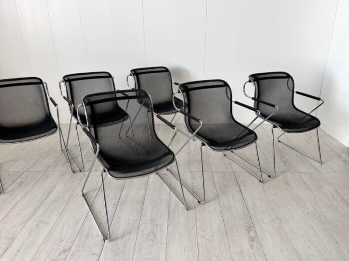 mod penelope chairs by charles pollock for castelli 1982 set of 6 8680