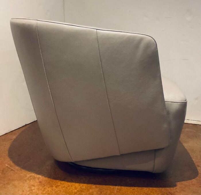 modern light gray leather swivel chair 1335