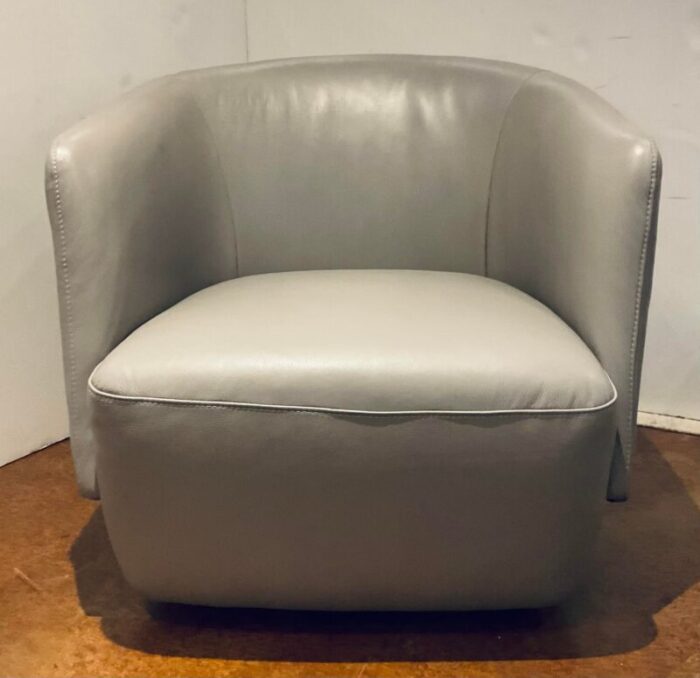 modern light gray leather swivel chair 2527