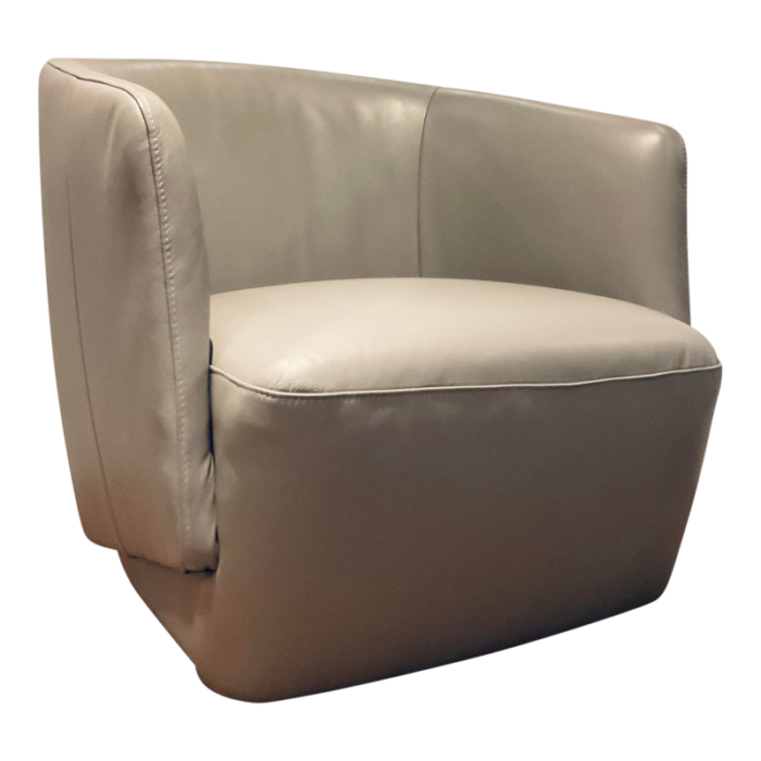 modern light gray leather swivel chair 4717