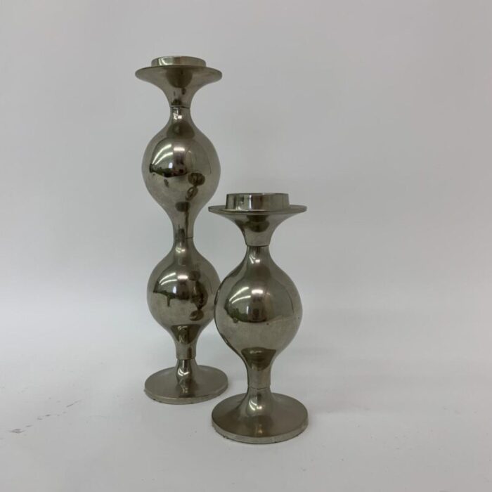 modular candlesticks 1970s set of 2 3