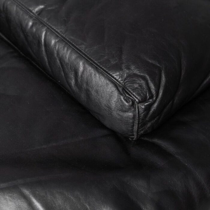 modular sofa in black leather from cinova 1970s set of 2 8118