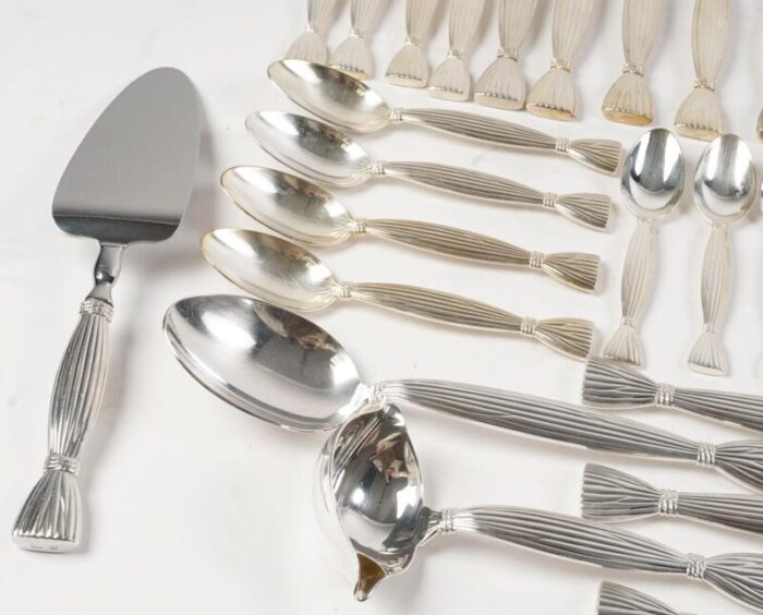 moisson cutlery set in silver plated metal from hermes 1950s set of 96 1546