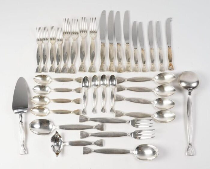 moisson cutlery set in silver plated metal from hermes 1950s set of 96 2083