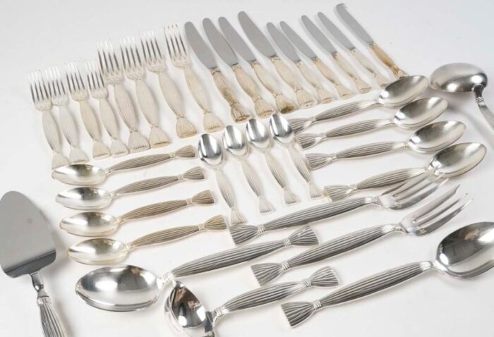 moisson cutlery set in silver plated metal from hermes 1950s set of 96 5025