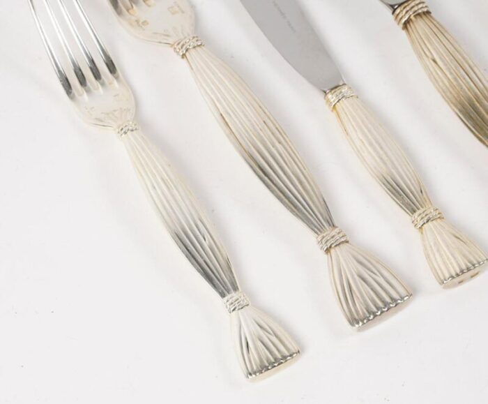 moisson cutlery set in silver plated metal from hermes 1950s set of 96 6962