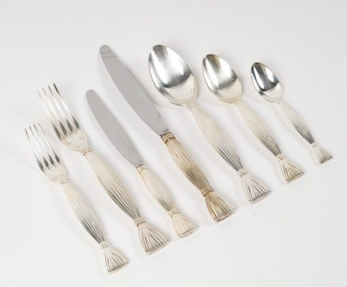 moisson cutlery set in silver plated metal from hermes 1950s set of 96 8649