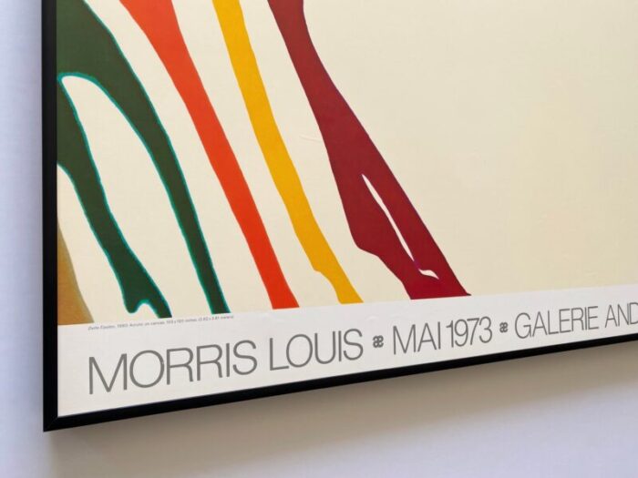 morris louis vintage 1973 mid century modernist lithograph print framed abstract expressionist exhibition poster delta epsilon 1960 0264