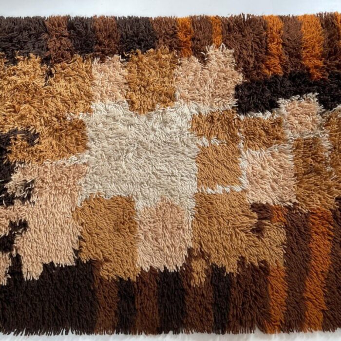 multi color high pile rya rug from desso the netherlands 1970s 11