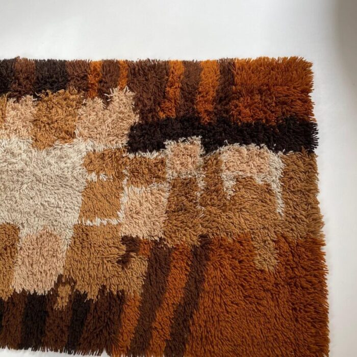 multi color high pile rya rug from desso the netherlands 1970s 13