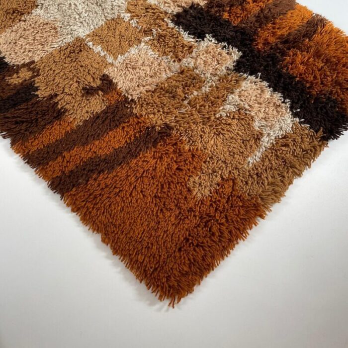 multi color high pile rya rug from desso the netherlands 1970s 14