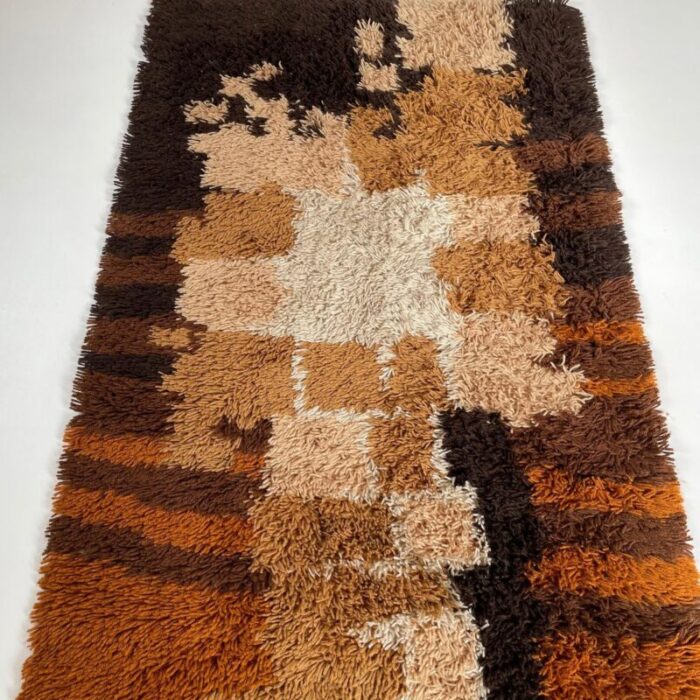 multi color high pile rya rug from desso the netherlands 1970s 15