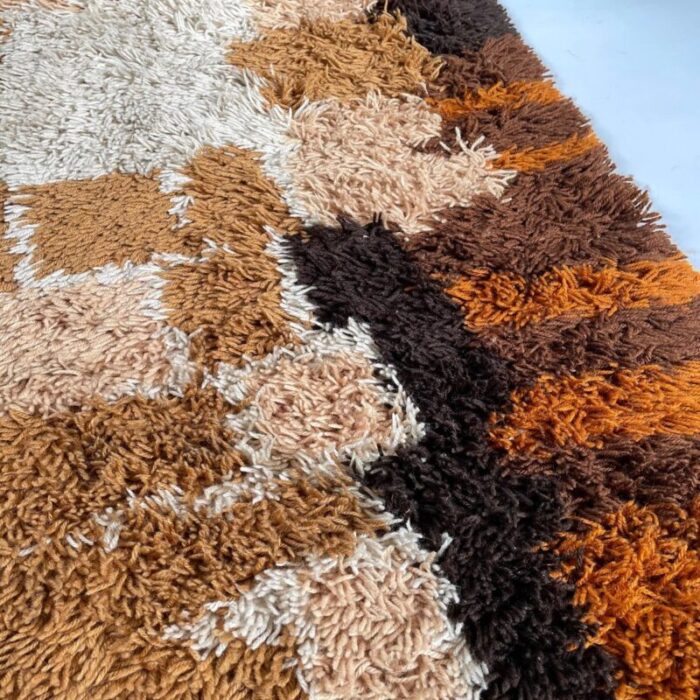 multi color high pile rya rug from desso the netherlands 1970s 17