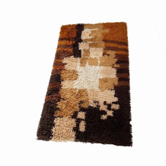 multi color high pile rya rug from desso the netherlands 1970s 2