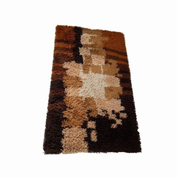 multi color high pile rya rug from desso the netherlands 1970s 3